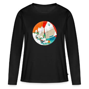 Optimist Regatta - Frauen Premium Bio Langarmshirt - Schwarz - Vorne - Julia (174cm)