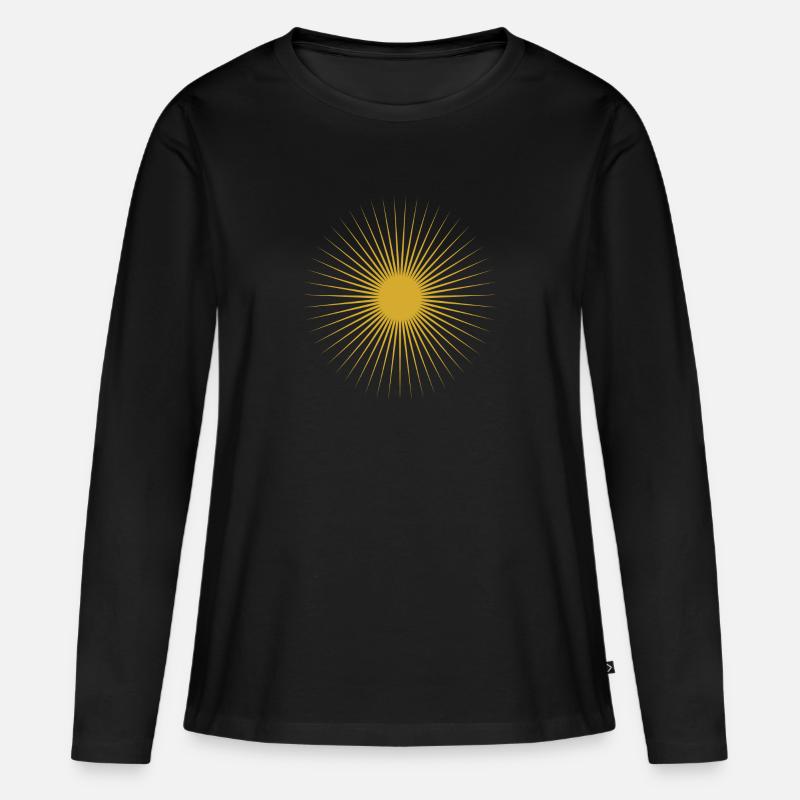 Sonne - Frauen Premium Bio Langarmshirt - Schwarz
