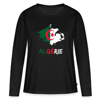 Algérie fierté drapeau algérie cadeau - T-shirt manches longues Premium bio Femme - noir - Devant - Julia (174cm)