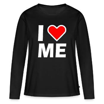 I love me - T-shirt manches longues Premium bio Femme - noir - Devant - Julia (174cm)
