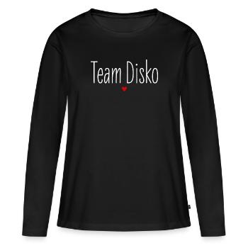 Team Disko, Partnerlook, Party Crew, Feiern Tanzen - Frauen Premium Bio Langarmshirt - Schwarz - Vorne - Julia (174cm)