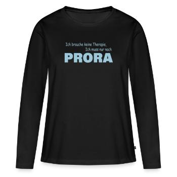 Therapie PRORA - Frauen Premium Bio Langarmshirt - Schwarz - Vorne - Julia (174cm)