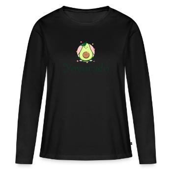Yovocado avocat yoga mère enfant grossesse - T-shirt manches longues Premium bio Femme - noir - Devant - Julia (174cm)