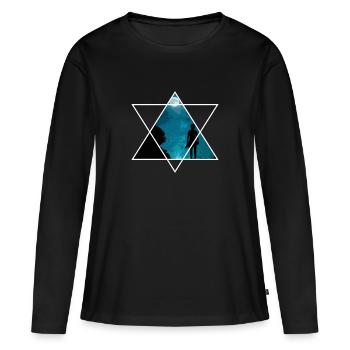 Rêver la nuit - T-shirt manches longues Premium bio Femme - noir - Devant - Julia (174cm)