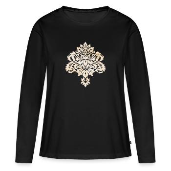 Muster - Frauen Premium Bio Langarmshirt - Schwarz - Vorne - Julia (174cm)