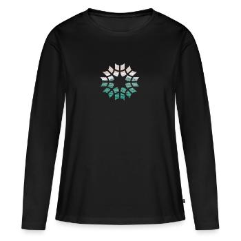 Welle Formen - Frauen Premium Bio Langarmshirt - Schwarz - Vorne - Julia (174cm)