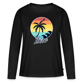 Ibiza - T-shirt manches longues Premium bio Femme - noir - Devant - Julia (174cm)