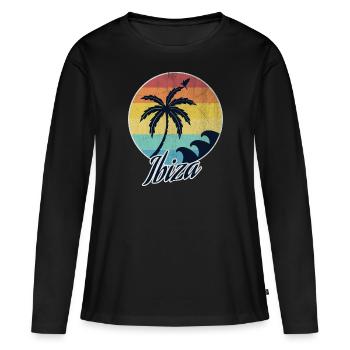 Ibiza - Frauen Premium Bio Langarmshirt - Schwarz - Vorne - Julia (174cm)