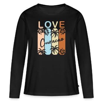 Curaçao - T-shirt manches longues Premium bio Femme - noir - Devant - Julia (174cm)