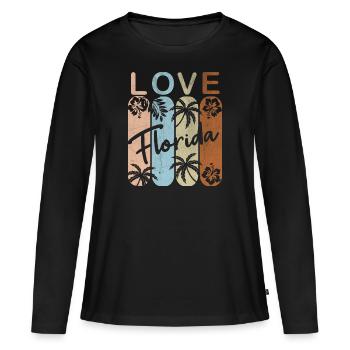 Floride - T-shirt manches longues Premium bio Femme - noir - Devant - Julia (174cm)