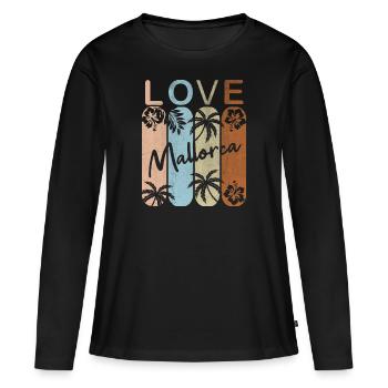 Majorque - T-shirt manches longues Premium bio Femme - noir - Devant - Julia (174cm)