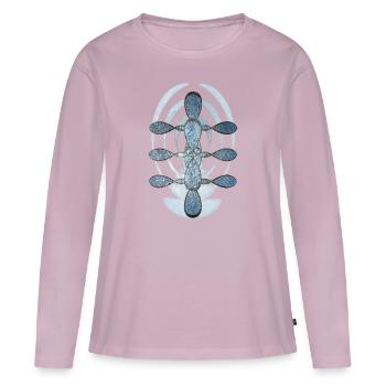 Abstract No. 65 - Frauen Premium Bio Langarmshirt - Altrosa - Vorne - Julia (174cm)