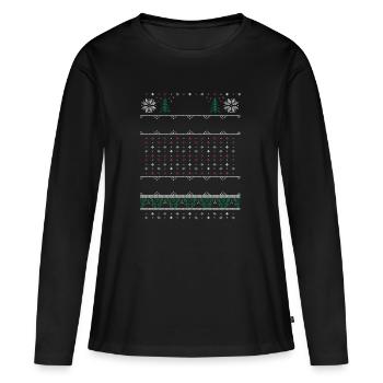 Laid de Noël Pull - T-shirt manches longues Premium bio Femme - noir - Devant - Julia (174cm)
