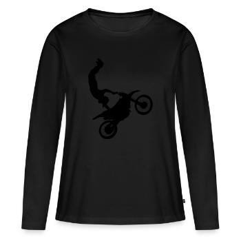 cascadeur conducteur Motocross - T-shirt manches longues Premium bio Femme - noir - Devant - Julia (174cm)