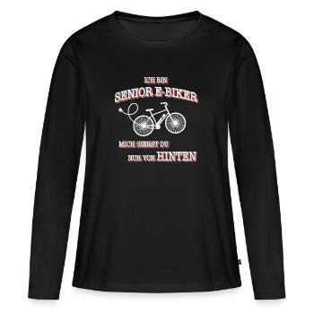 E-Bike Senior - Frauen Premium Bio Langarmshirt - Schwarz - Vorne - Julia (174cm)