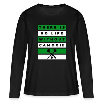 There is no life without camogie - Women's Premium Organic Long Sleeve Shirt - black - Front - Julia (174cm)