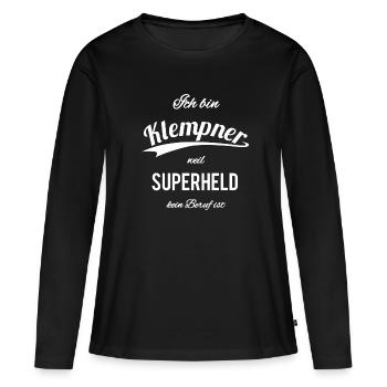 Klempner - Frauen Premium Bio Langarmshirt - Schwarz - Vorne - Julia (174cm)