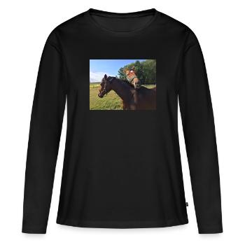 Chevaux - T-shirt manches longues Premium bio Femme - noir - Devant - Julia (174cm)