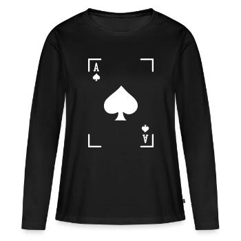 Jeu de cartes Poker Jeux d’argent Casino Jeux d’argent Poker - T-shirt manches longues Premium bio Femme - noir - Devant - Julia (174cm)