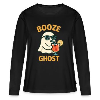 Amateur d’alcool fantomatique avec des lunettes de soleil - T-shirt manches longues Premium bio Femme - noir - Devant - Julia (174cm)