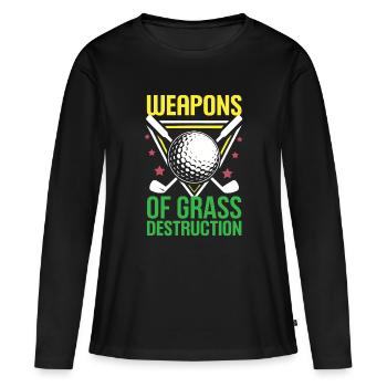 Golf - Armes de destruction de l’herbe - T-shirt manches longues Premium bio Femme - noir - Devant - Julia (174cm)
