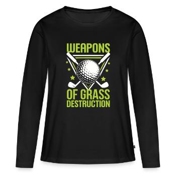 Golf - Armes de destruction de l’herbe - T-shirt manches longues Premium bio Femme - noir - Devant - Julia (174cm)