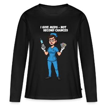Nurse Saying Medicine Illustration - Women's Premium Organic Long Sleeve Shirt - black - Front - Julia (174cm)