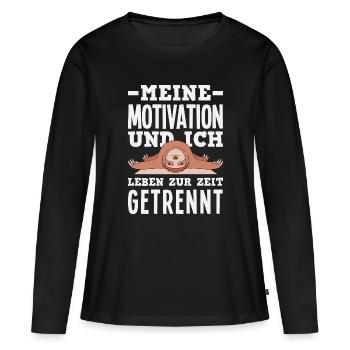 Ma motivation et moi - Paresseux séparé - T-shirt manches longues Premium bio Femme - noir - Devant - Julia (174cm)