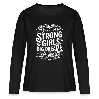 Wave makers dream big - Women's Premium Organic Long Sleeve Shirt - black - Front - Julia (174cm)