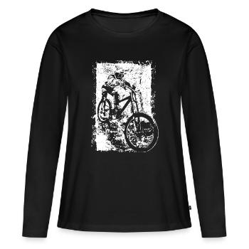 BMX VTT Descente Grunge Silhouette Grunge - T-shirt manches longues Premium bio Femme - noir - Devant - Julia (174cm)