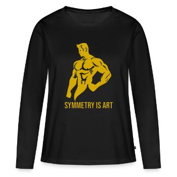 La symétrie est l’art, l’âge d’or de la motivation du bodybuilding - T-shirt manches longues Premium bio Femme - noir - Devant - Julia (174cm)