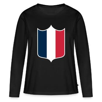 France - T-shirt manches longues Premium bio Femme - noir - Devant - Julia (174cm)