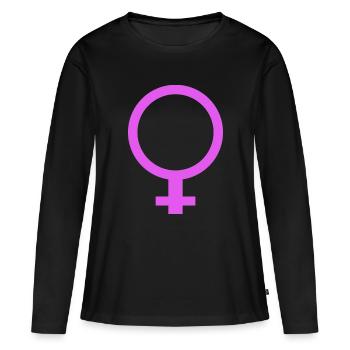Weibliches Geschlecht - Frauen Premium Bio Langarmshirt - Schwarz - Vorne - Julia (174cm)