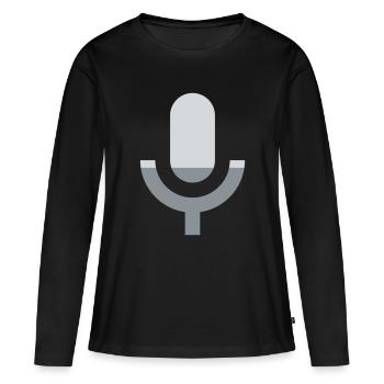 Microphone - Music Singer Karaoke Vocal Stage - Women's Premium Organic Long Sleeve Shirt - black - Front - Julia (174cm)