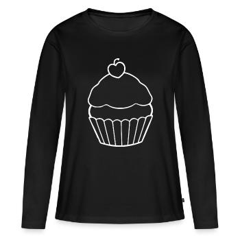 Cupcake Muffin Bäckerei backen Geschenk - Frauen Premium Bio Langarmshirt - Schwarz - Vorne - Julia (174cm)