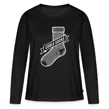 Coole Socke - Frauen Premium Bio Langarmshirt - Schwarz - Vorne - Julia (174cm)
