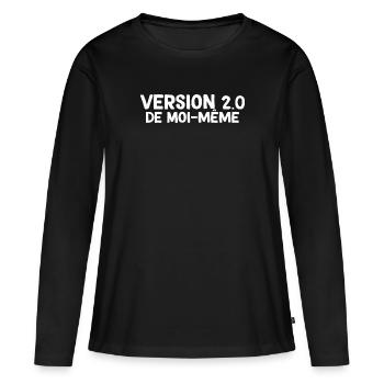 Meilleur Version 2.0 De Moi-Même - T-shirt manches longues Premium bio Femme - noir - Devant - Julia (174cm)
