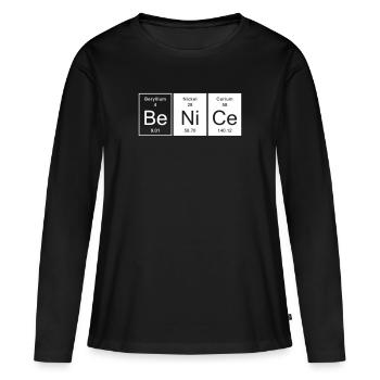 Nice - Be Nice - T-shirt manches longues Premium bio Femme - noir - Devant - Julia (174cm)