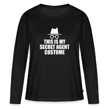 This Is My Secret Agent Costume - T-shirt manches longues Premium bio Femme - noir - Devant - Julia (174cm)