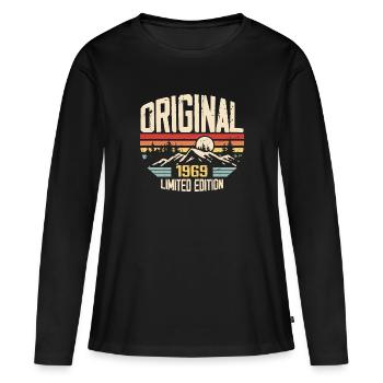 Nostalgisches 1969 Geburtstagsgeschenk 1969 - Frauen Premium Bio Langarmshirt - Schwarz - Vorne - Julia (174cm)