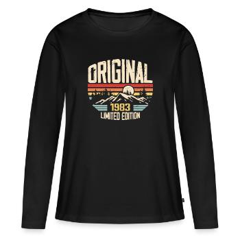 Nostalgisch 1983 Geburtstagsgeschenk 1983 - Frauen Premium Bio Langarmshirt - Schwarz - Vorne - Julia (174cm)