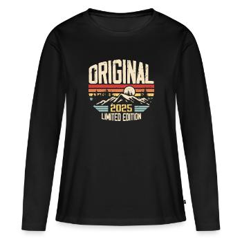 Nostalgisches Geburtstagsgeschenk 2025 2025 - Frauen Premium Bio Langarmshirt - Schwarz - Vorne - Julia (174cm)