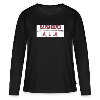 Japon Bushido Street vintage japonais - T-shirt manches longues Premium bio Femme - noir - Devant - Julia (174cm)