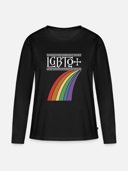LGBTQ+ - Frauen Premium Bio Langarmshirt - Schwarz