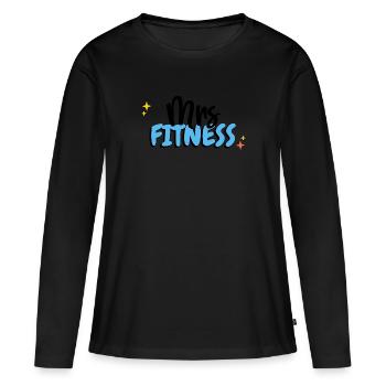Mme Fitness - T-shirt manches longues Premium bio Femme - noir - Devant - Julia (174cm)