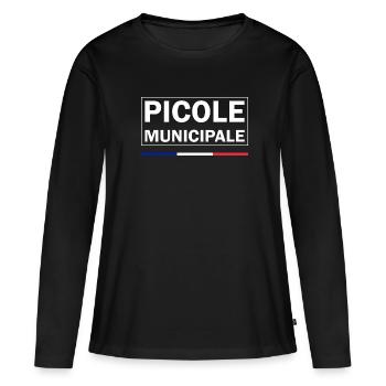Picole Municipale - T-shirt manches longues Premium bio Femme - noir - Devant - Julia (174cm)