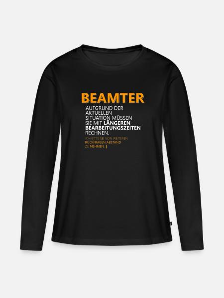 Beamten Geschenk - Frauen Premium Bio Langarmshirt - Schwarz