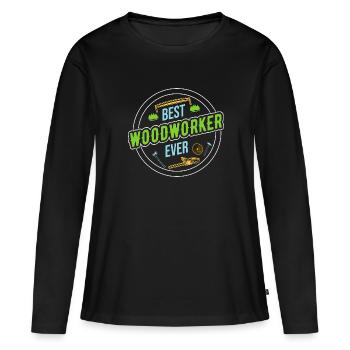 Bûcheron Bûcheron Tronçonneuse - T-shirt manches longues Premium bio Femme - noir - Devant - Julia (174cm)