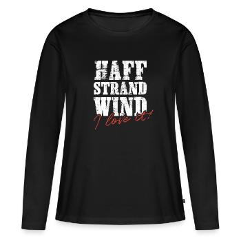 Haff Strand Wind – Je l’adore ! - T-shirt manches longues Premium bio Femme - noir - Devant - Julia (174cm)