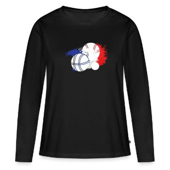 Pétanque - Women's Premium Organic Long Sleeve Shirt - black - Front - Julia (174cm)
